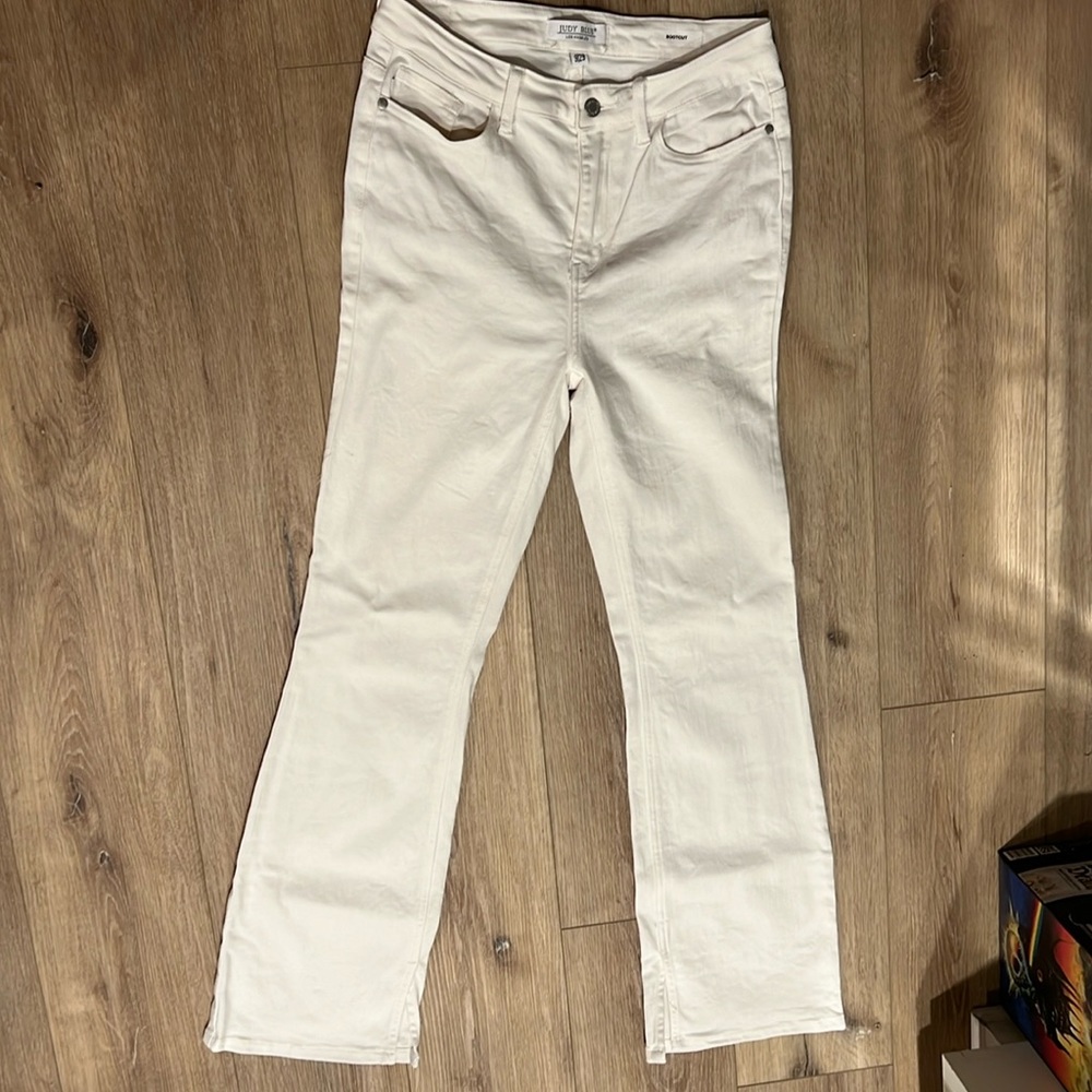 Judy Blue mid rise bootcut white denim.